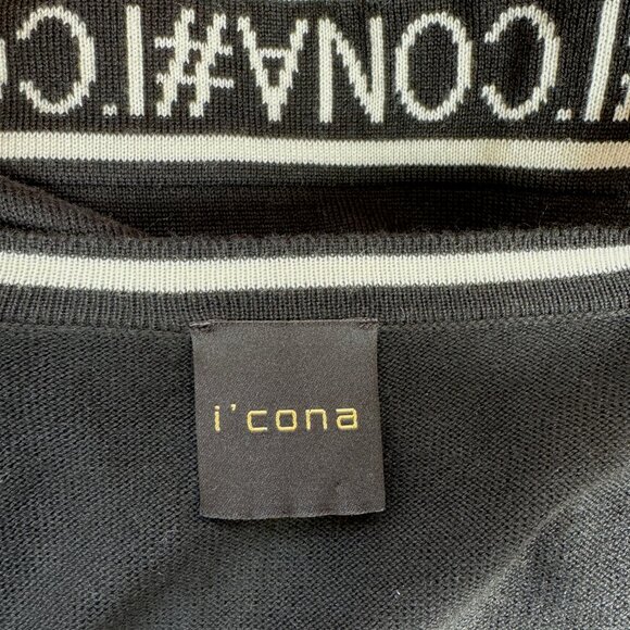 I'cona Black and White Zip Sweater EUC - Medium - Picture 6 of 9